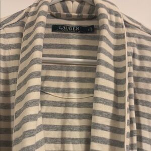 Ralph Lauren Cozy Gray and Cream Knit Robe